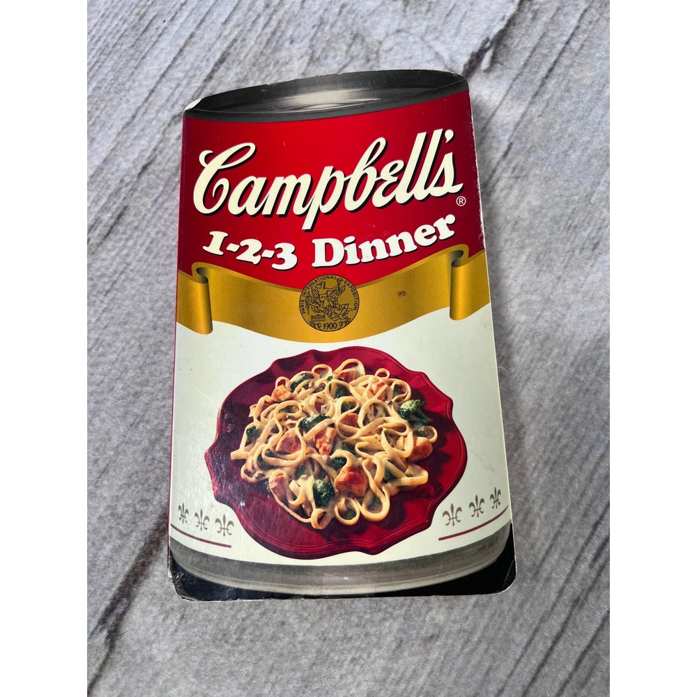 Campbell's 1-2-3 Dinner Cookbook Can Shaped Recipes‎ Cardboard Pages